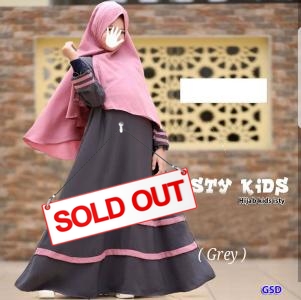 Hijab kids listy grey-hijab kids isti