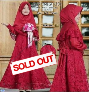 Syari mila brukat kids maroon