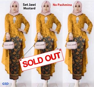 Set jawi brukat mustard