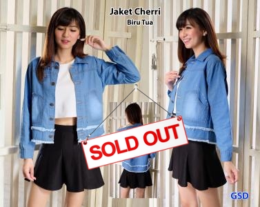 Jaket cherry jeans Biru tua