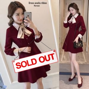 Dress amelia ribbon maroon