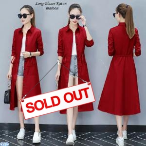 Long blazer katun maroon