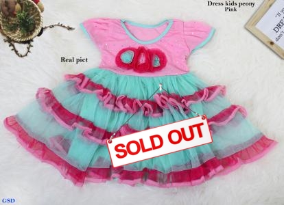 Dress kids peony pink