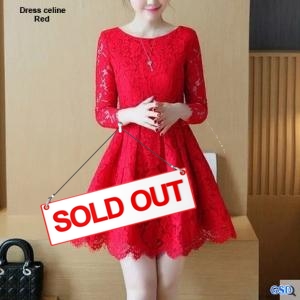 Dress brukat celine red