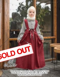 Gamis Ella kids maroon