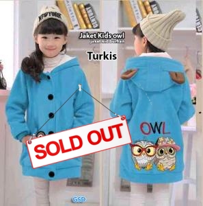 Jaket kids owl turkis-jkt kids burhan