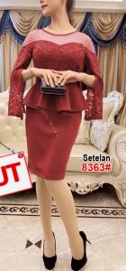 Setelan import 8363 maroon