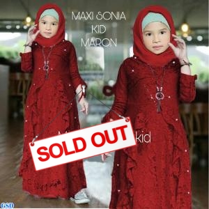 Maxi Sonia Kids hijau maroon