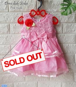 Dress kids siska pink muda