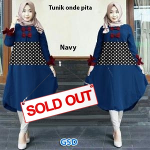 Tunik onde pita navy