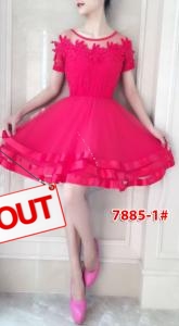 Dress import 7885-1 merah