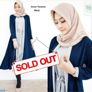 Dress twotone navy