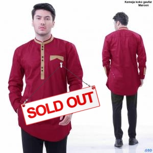 Kemeja Koko Gaufar maroon