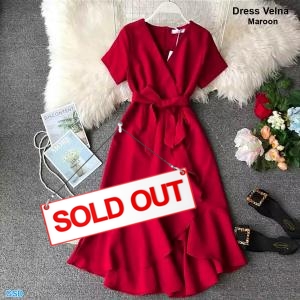 Dress velna maroon