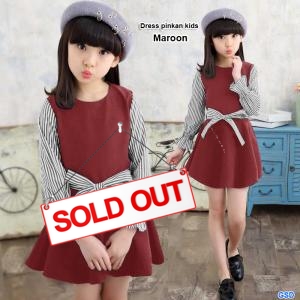 Dresss pinkan kids maroon