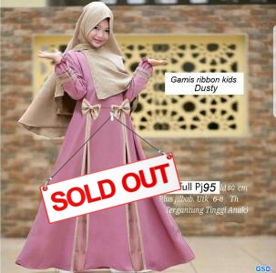 Gamis ribbon kids dusty