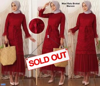 Maxi Ratu Brokat Maroon