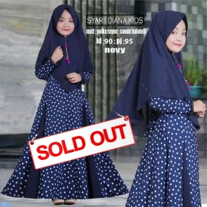 Syari Diana Polkadot navy