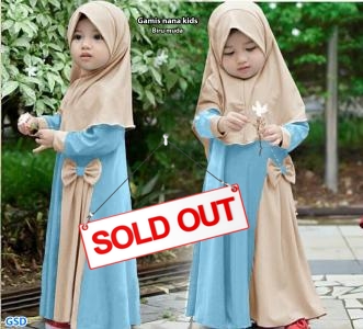 Gamis Nana kids biru muda