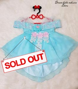 Dress kids sakura Biru