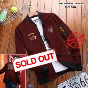 Jaket Bomber Thenator maroon