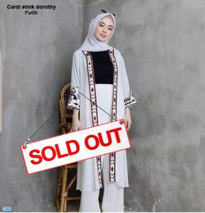 Cardi etnik dorothy putih