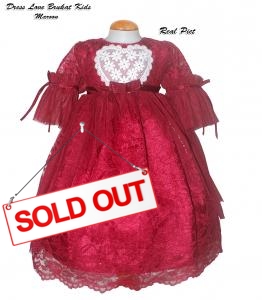 Dress Anak Love Brukat Maroon