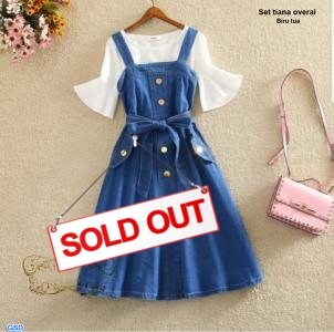 Set tiana overall biru tua